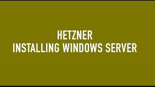 Install windows server on Hetzner and Any Provider