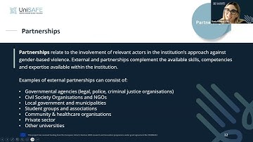 UniSAFE Webinar: The 7Ps Framework- Provision (of services), Partnerships, Policies