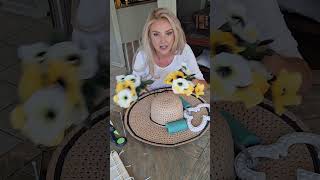 sun hat door wreath crafttutorial#craft #wreath #diy @Dollar Tree