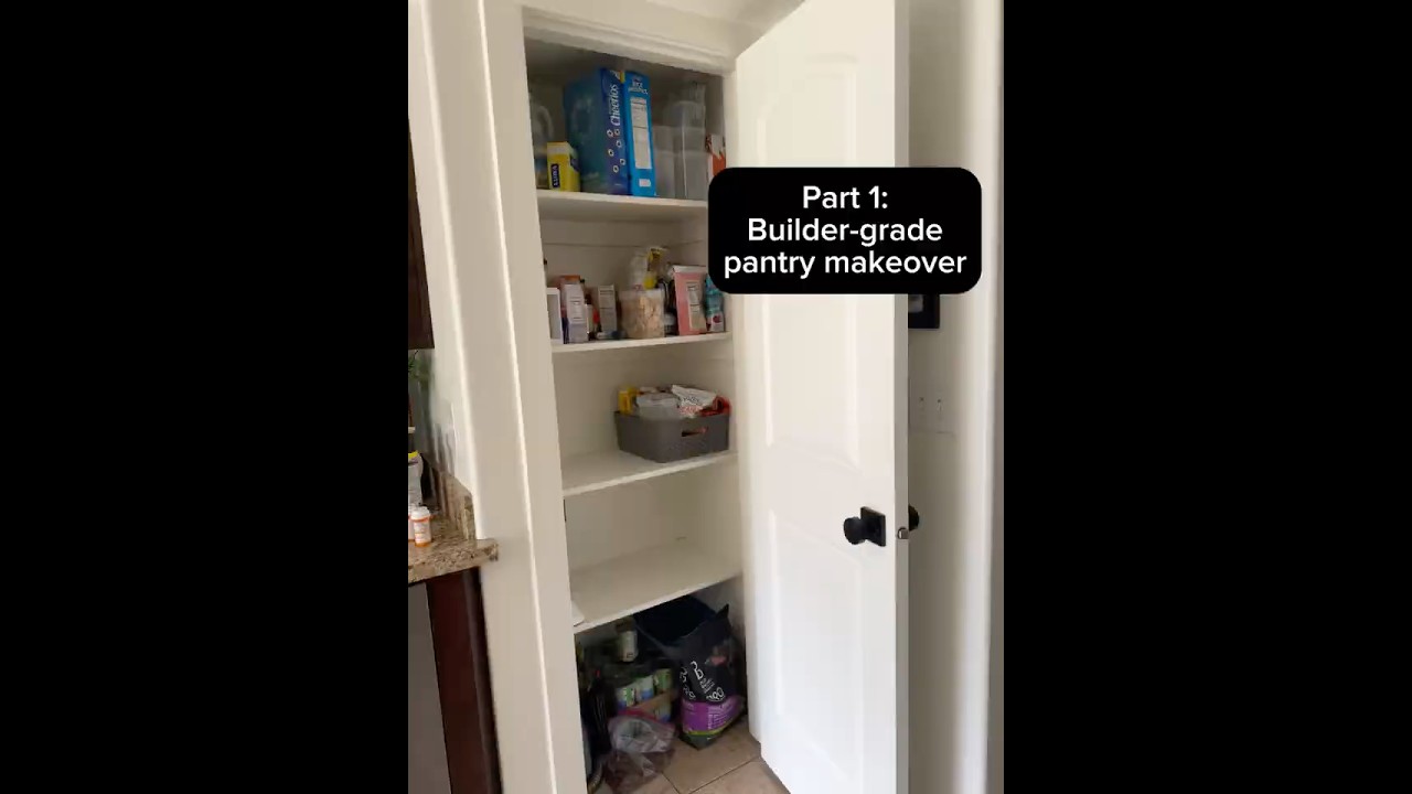 Part 1: let’s DIY this builder-grade food dungeon into a butler’s pantry! 🍿