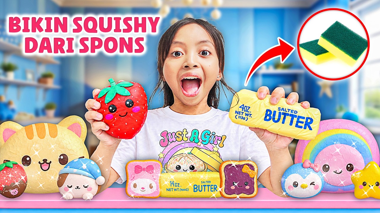 DIY Squishy dari Sponge!! 🧽😱 Leika Bikin Bentuk Lucu-Lucu!