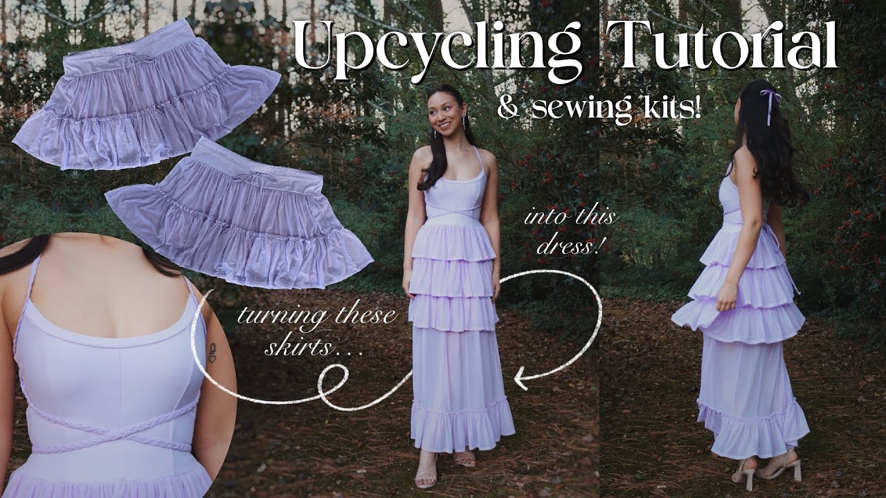 Upcycling 9 Skorts into a Beautiful Dress! // Sewing Tutorial & PATTERN for this Ruffle Tiered Dress