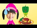 【ニガテ克服!】★まりちゃんにはナイショでピーマンのハンバーグを作ったよ!嫌いなピーマン克服できるかな??◆まりちゃん いずちゃん みなくん パパ 食育 教育 夕飯 苦手克服 挑戦
