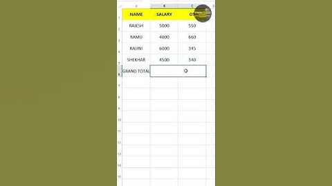 TIP EXCEL IN GRAND TOTAL #SHORTS #share #shortvideo