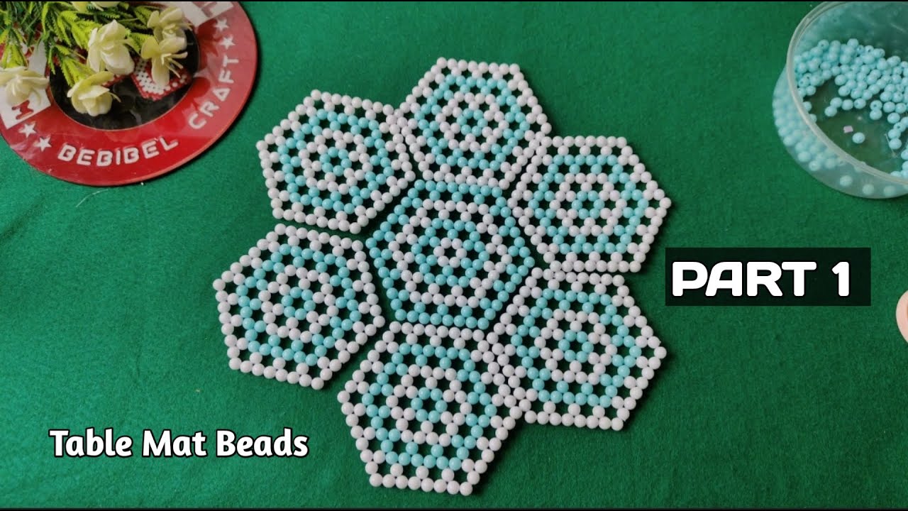 Part 1 Cara Membuat Taplak Meja/Alas Meja Dari Manik Manik/ Table Mat Beads