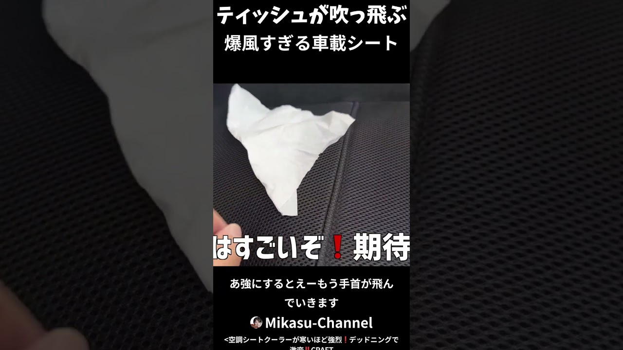 ティッシュが吹っ飛ぶ 爆風すぎる車載シート