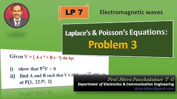 Problem 3: Laplace & Poisson Equation | Shiva Panchakshari T G | Electromagnetics | Field Theory