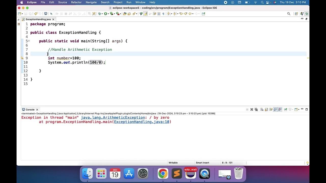 Handle Arithmetic Exception | Java - YouTube