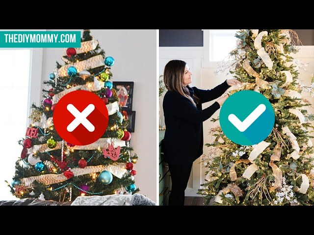 How to do Garland style ribbon for your Christmas tree #christmastreer, garland style ribbon tree