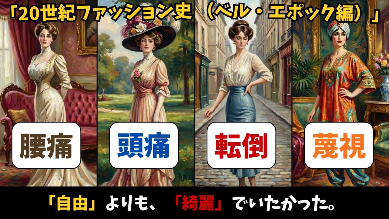 「自由」よりも、「綺麗」でいたかった。腰痛と頭痛に耐えた「流行の恐怖」｜20世紀ファッション史（ベル・エポック編）歴史解説