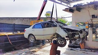 Incredible Process Toyota Corolla Front Accident Amazing Repair By Pakistani Workers