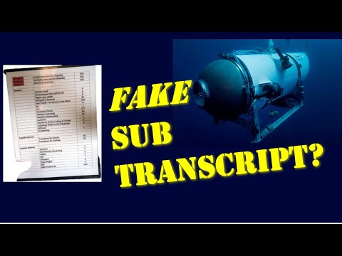 Proof Titan Sub Transcript FAKE? More Q&A, Failed NDT