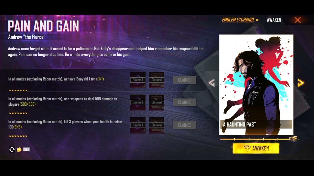 Andrew Awakened in Free Fire Max || 