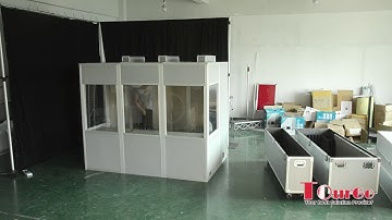 TourGo Dark Grey Three Person Interpreter Booth For Audio Conference System