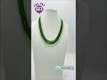 Buttons Swarovski Pearls &amp; Pumpkin Emeralds Customized Designer Necklace | Handmade Jewellery