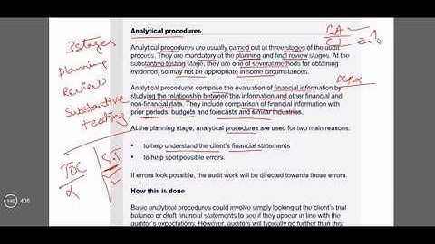 ACCA F8 Analytical Procedure