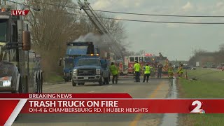 Lanes closed on SR-4 SB due to trash truck fire