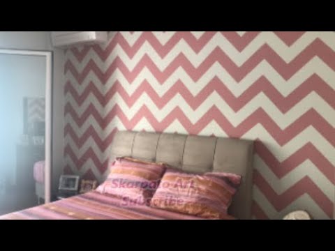 How To Paint Chevron Stripes On A Wall by Skarpato Art - Zig-Zag Wall