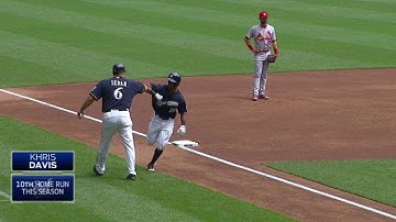 STL@MIL: Davis launches two-run homer off Lackey