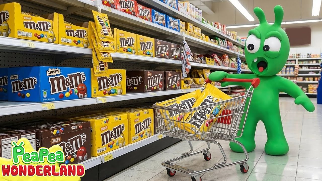 Pea Pea and Colorful M&M Candy Supermarket Adventure - PeaPea Wonderland