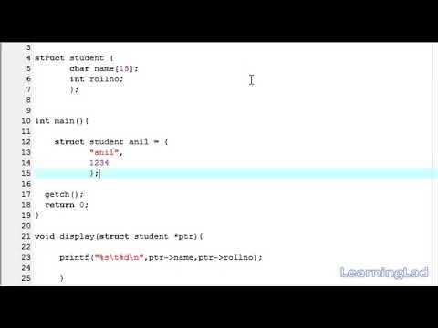 C Programming Video Tutorials for Beginners  55  Passing Structure to a Function by Reference