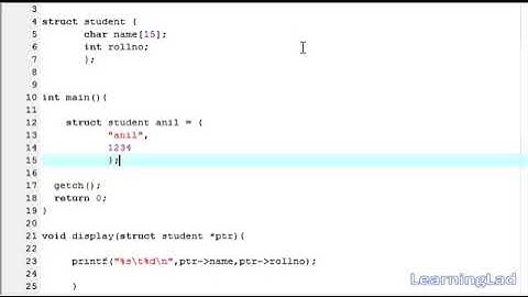 C Programming Video Tutorials for Beginners  55  Passing Structure to a Function by Reference