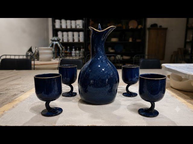 How I Made a Handmade Ceramic Decanter & Goblet Set | From Clay to
