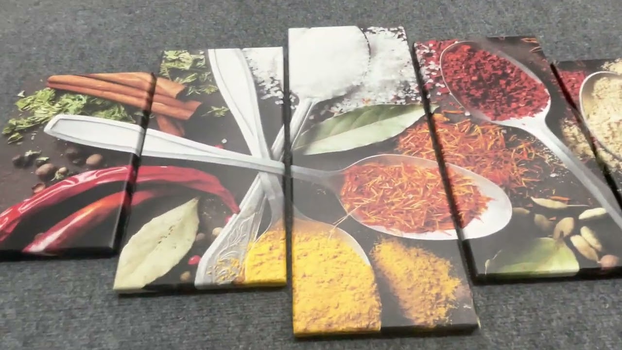 SPICES & LIFE KITCHEN MULTI PANEL CANVAS WALL ART
