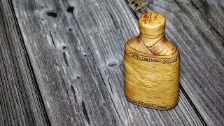 Декор Бутылки Берестой Без Клея. Decor Of The Birch Bark Bottle Without Glue. Diy