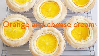 （タッパで作る簡単パン）オレンジとチーズクリームのバランス最高！オレンジタルトパンOrange and cheese cream bread(English subtitle)