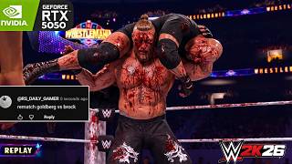 WWE 2K26 FULL MATCH - GOLDBERG VS BEAST || RTX 5050 High Graphics Settings ||  ROCKSTARARUN