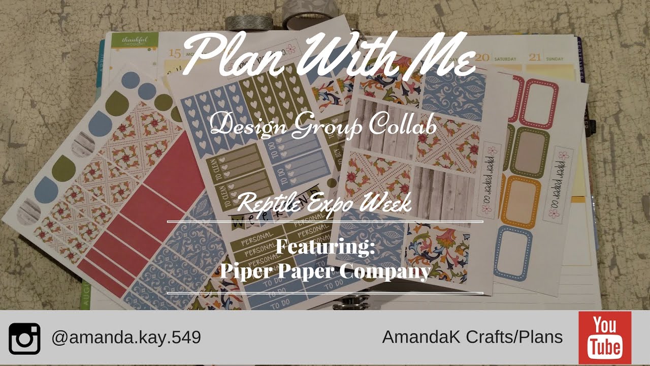 Plan With Me Design Group ~ Featuring Piper Paper Company ~ August 15th - 21st 2016