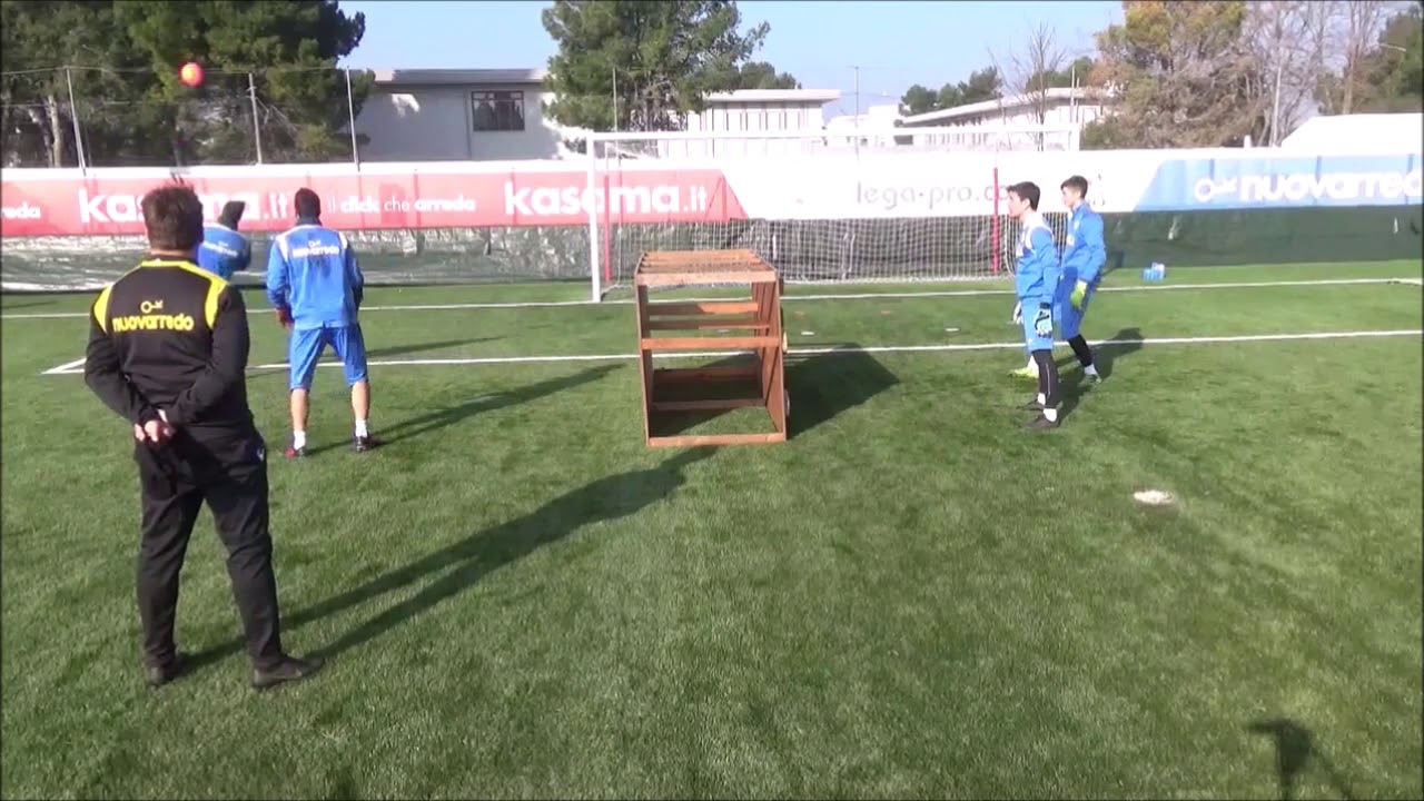 Allenamento portieri di calcio.Attivazioni con giochi.