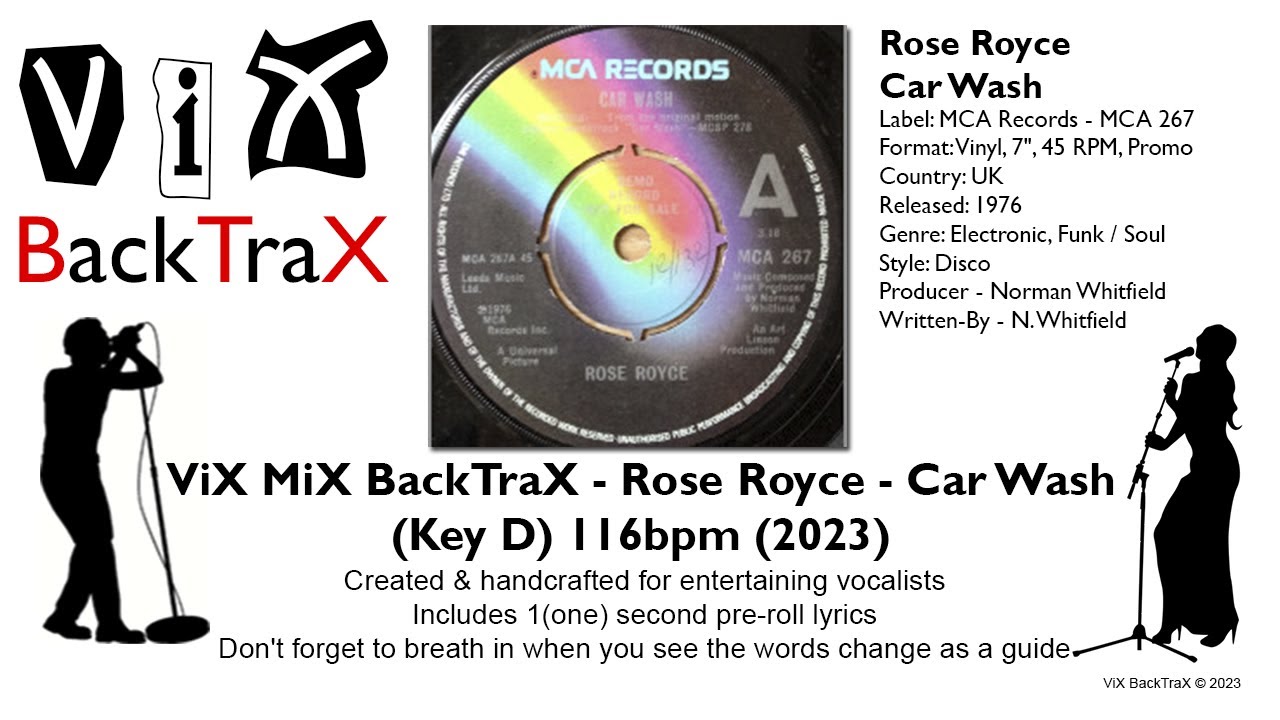 Rose Royce Car Wash (Key D) 116bpm (2023) (Original NON VOCAL Master