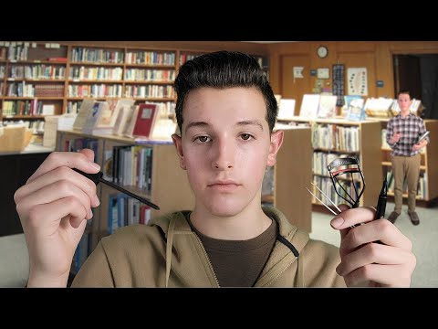 ASMR Toxic Guy Friend Does Your Lashes in the Library