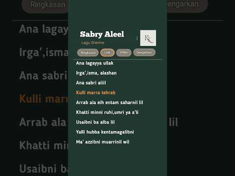 Sabry Aleel Lirik Lagu Sabry Aleel Ana Lagayya Ullak Laguarab Laguviral Liriklagu Shorts 