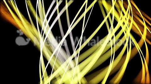 Abstract neon wavy yellow lines flowing on black background, seamless loop. Animation. Shining