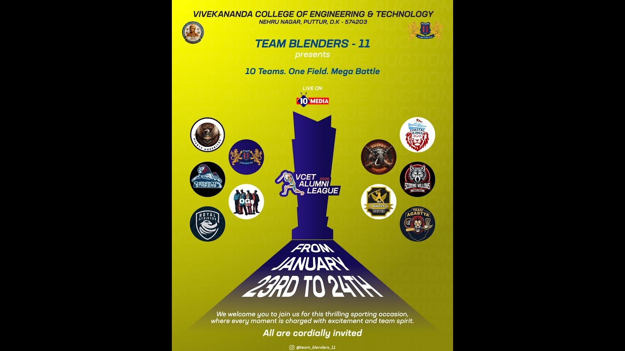 VCET ALUMNI LEAGUE 2026 || PRESENTED BY TEAM BLENDERS-11 || VCET PLAYGROUND || 