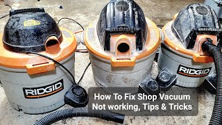 How To Fix Shop Vacuum Not Working, Noisy, Bearing, Carbon Brushes, No Power, Vacuum Repair Tips