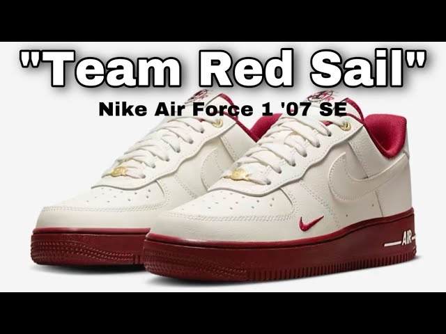 Nike Womens Air Force 1 Premium Shoes 'Team Red/Sail