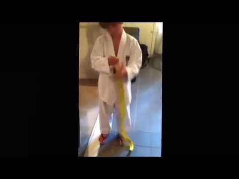 Cam yellow belt tie - YouTube