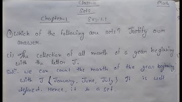 Class 11 ll Chapter Sets Ex :-1.1 ll Question no.1 (i) to (ix) Answer.