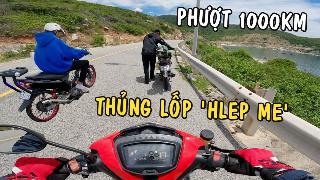 Thử Thách Phượt 1000km Không Ngủ cùng Anh Ba Trợn - Thủng Lốp Xe Trên Đèo Vĩnh Hy