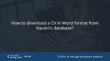How to download a CV in Word format from Naukri