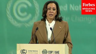 VP Harris Sounds Alarm On Climate Change At COP28: 'Clock Is No Longer Just Ticking—It’s Banging'