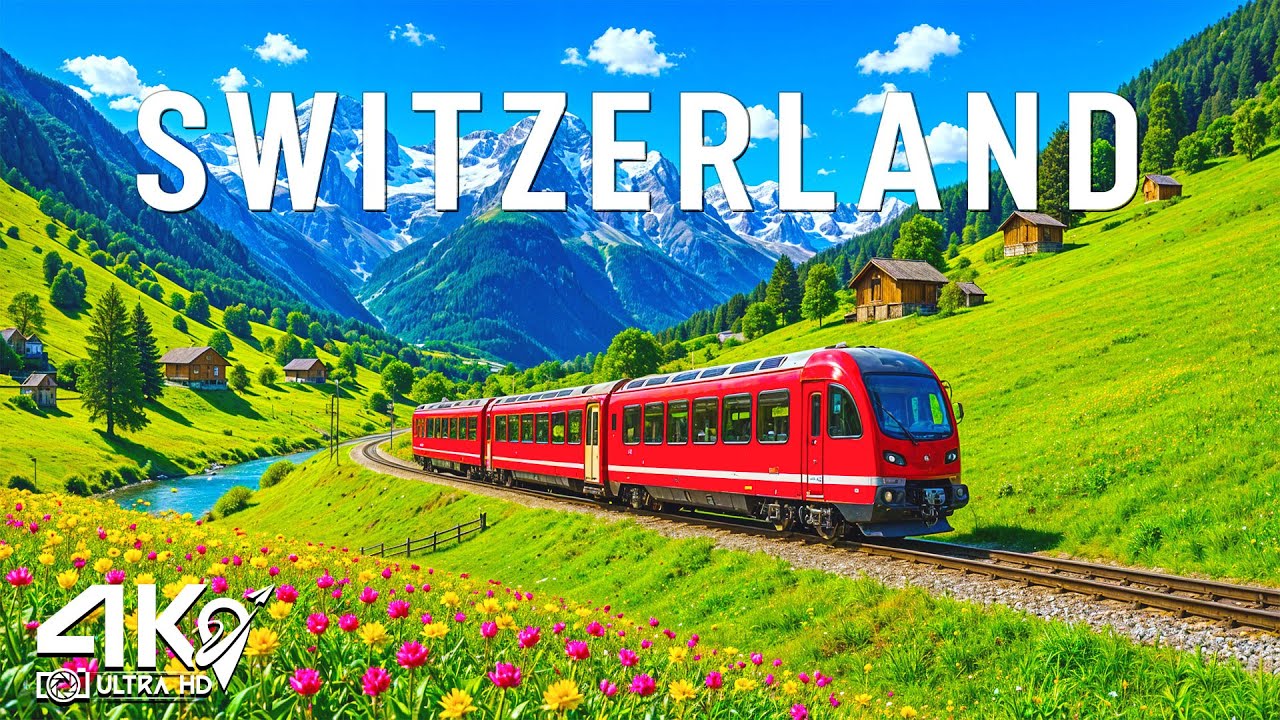 🎬 CineNature 4K – Scenic Switzerland | Snowy Mountains & Relaxing Instrumental Soundtrack