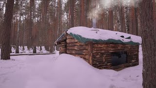 Dugout building, AutumnWinter, warm shelter in the woods, start to finish