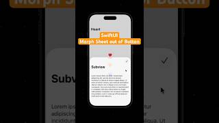 SwiftUI Morph Sheet out of Button #iosdevelopment