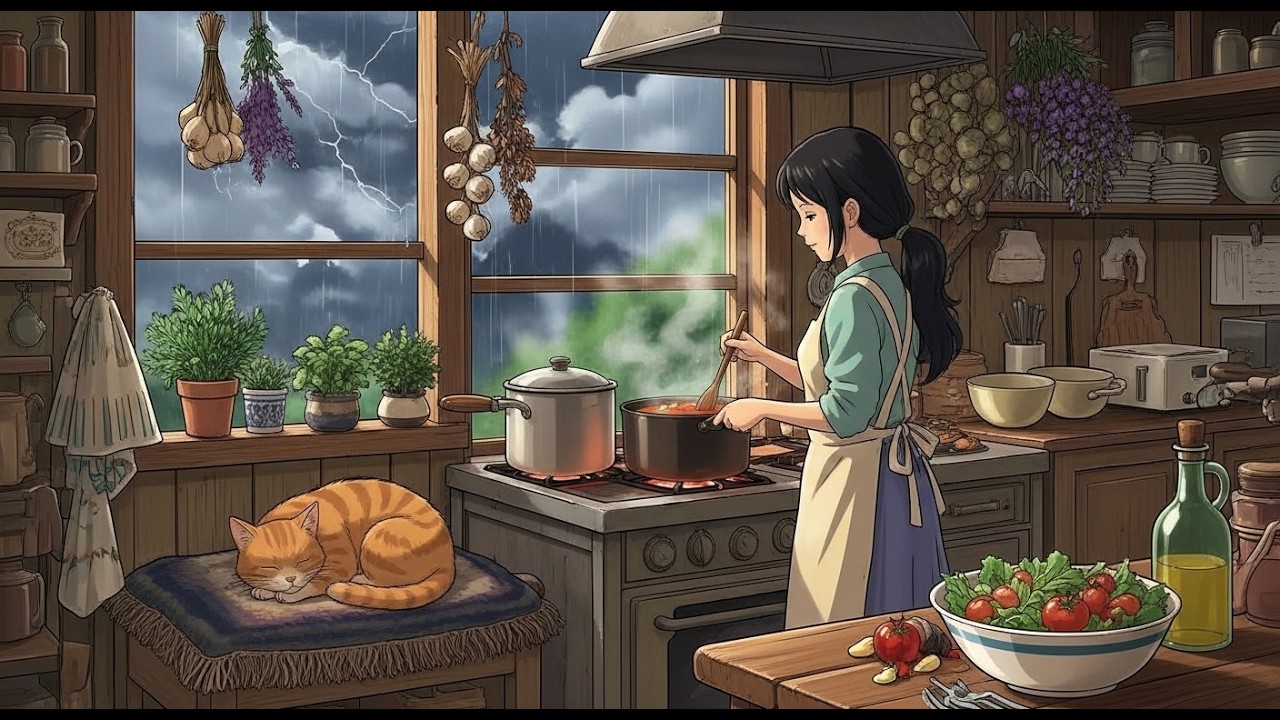 A Quiet Rainy Day That Feels Like Home | Ghibli-Style Cozy ASMR