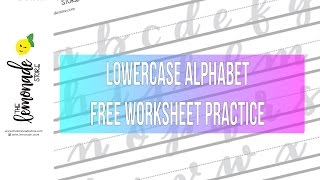 Lowercase Alphabet Brush Lettering Practice Sheet \\ Free Download, Hand Lettering Tutorial, Crayola